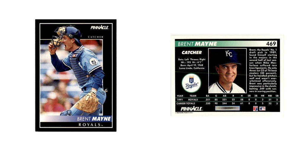 1992 Pinnacle Brent Mayne Baseball Cards #469