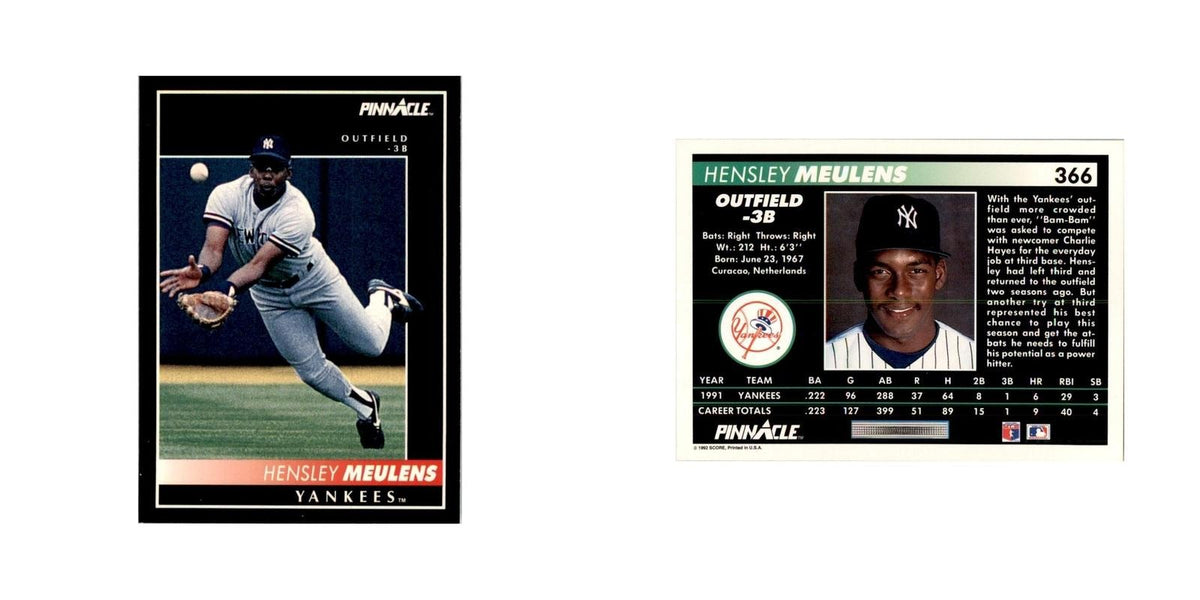 1992 Pinnacle Hensley Meulens Baseball Cards #366