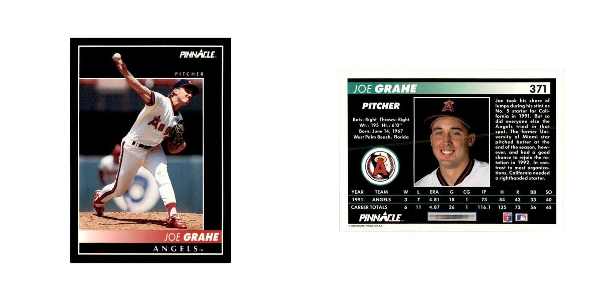 1992 Pinnacle Joe Grahe Baseball Cards #371