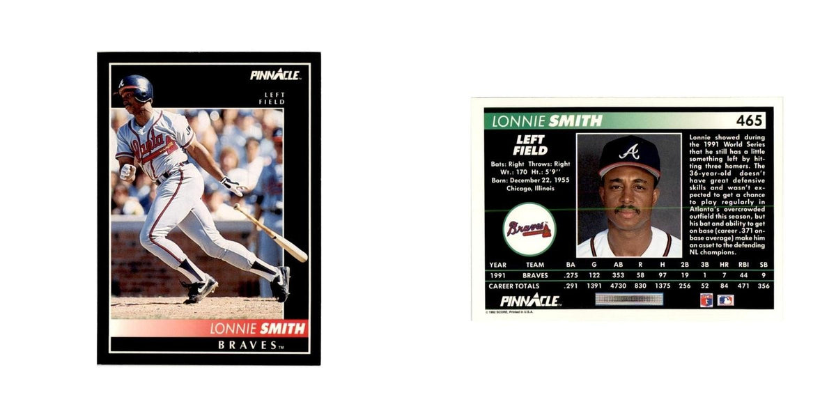 1992 Pinnacle Lonnie Smith Baseball Cards #465