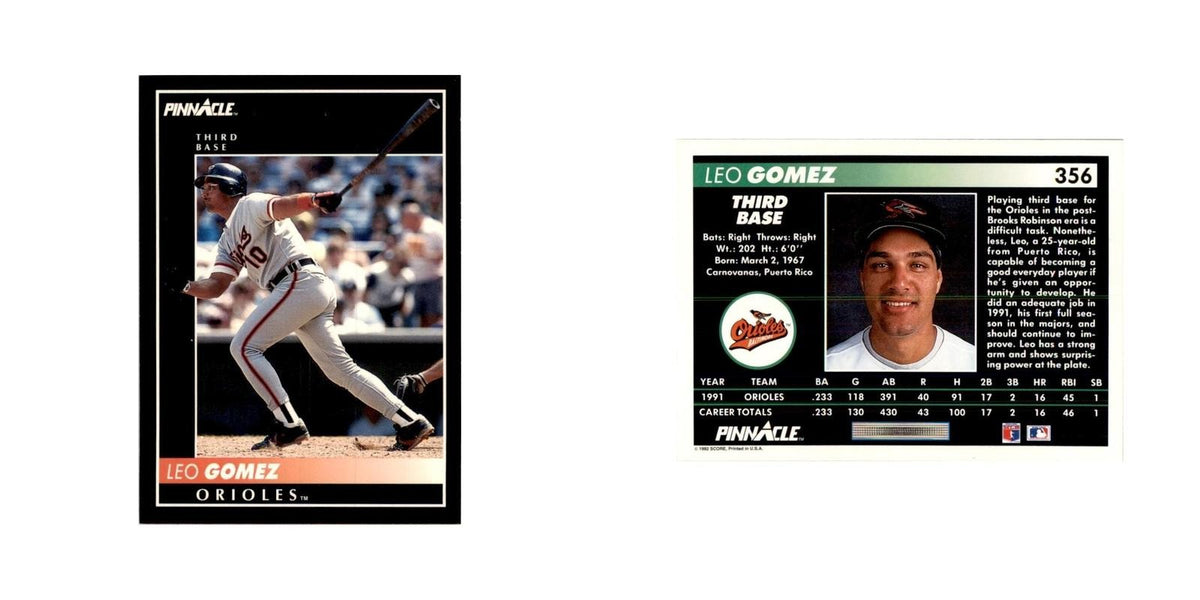 1992 Pinnacle Leo Gomez Baseball Cards #356