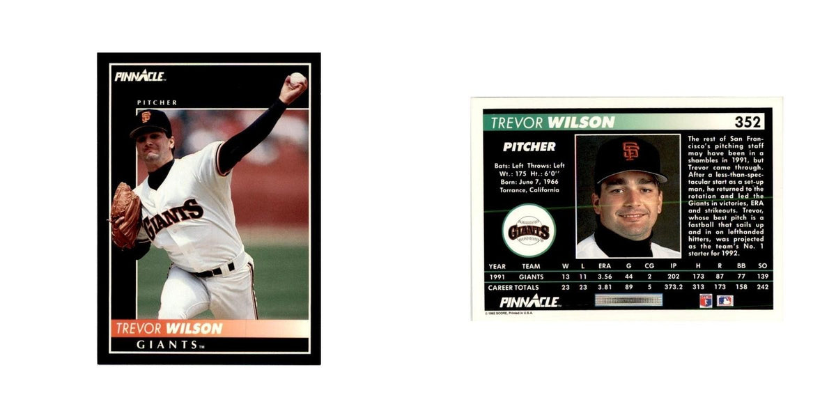 1992 Pinnacle Trevor Wilson Baseball Cards #352