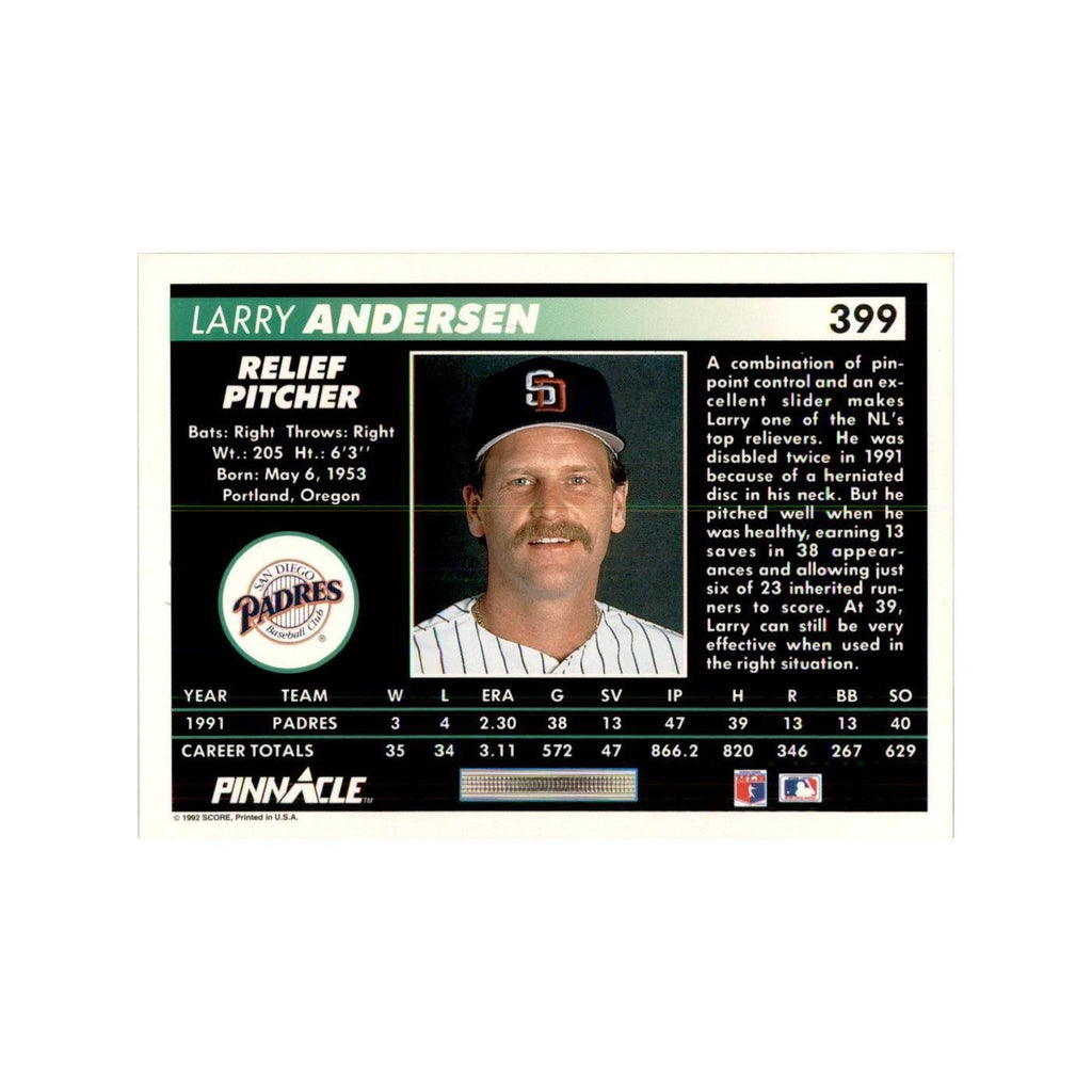 1992 Pinnacle Larry Andersen Baseball Cards #399