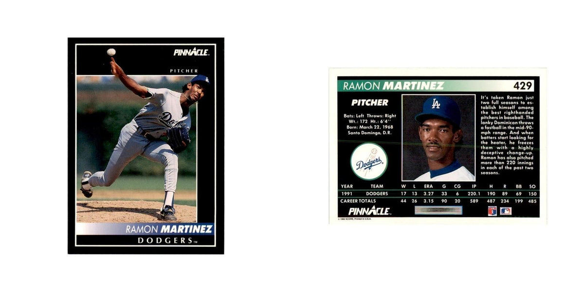 1992 Pinnacle Ramon Martinez Baseball Cards #429