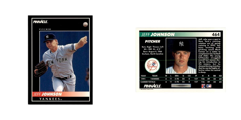 1992 Pinnacle Jeff Johnson Baseball Cards #464