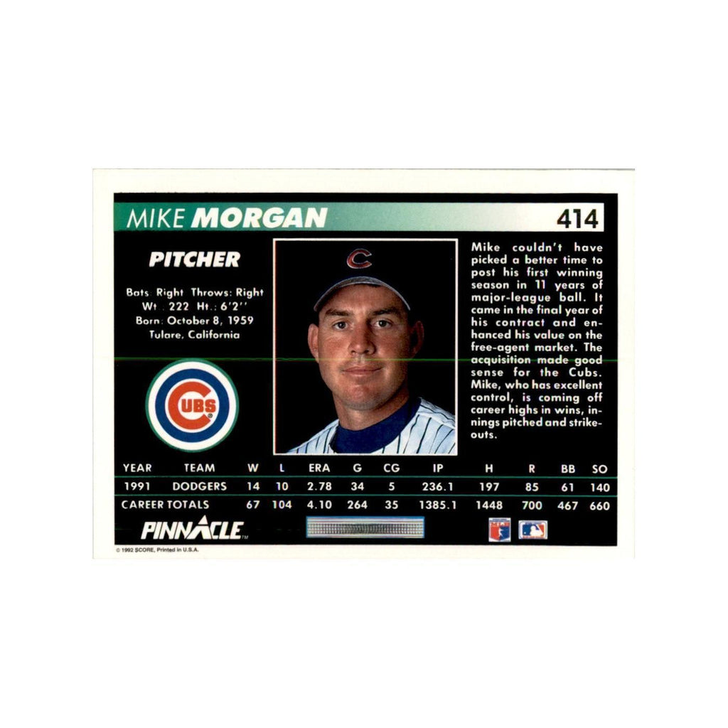 1992 Pinnacle Mike Morgan Baseball Cards #414