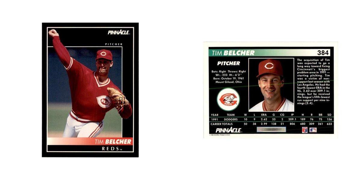1992 Pinnacle Tim Belcher Baseball Cards #384