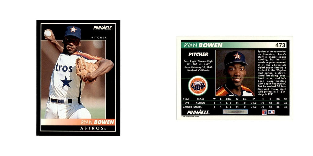 1992 Pinnacle Ryan Bowen Baseball Cards #473