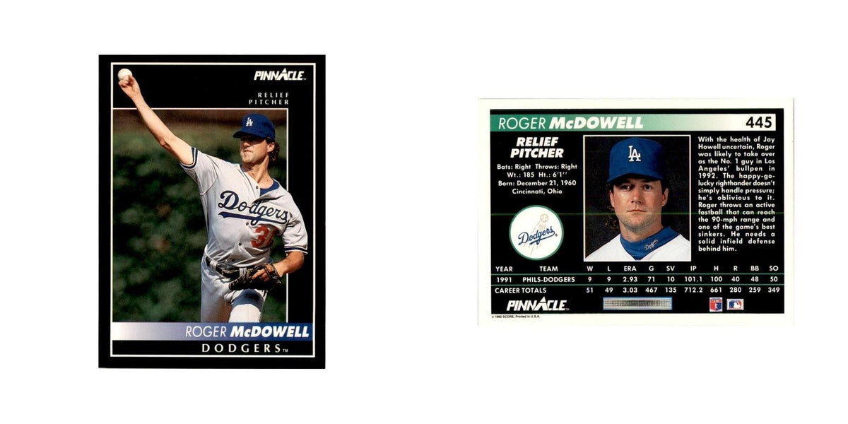 1992 Pinnacle Roger McDowell Baseball Cards #445