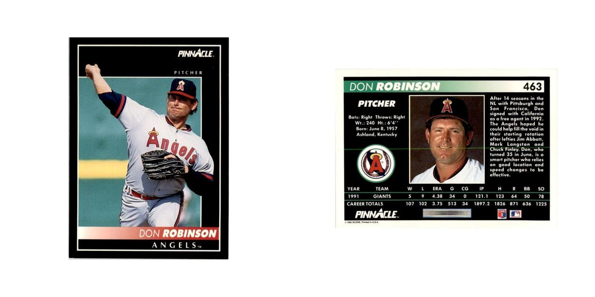 1992 Pinnacle Don Robinson Baseball Cards #463