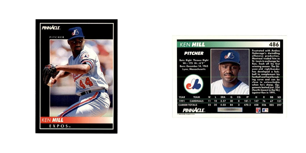 1992 Pinnacle Ken Hill Baseball Cards #486