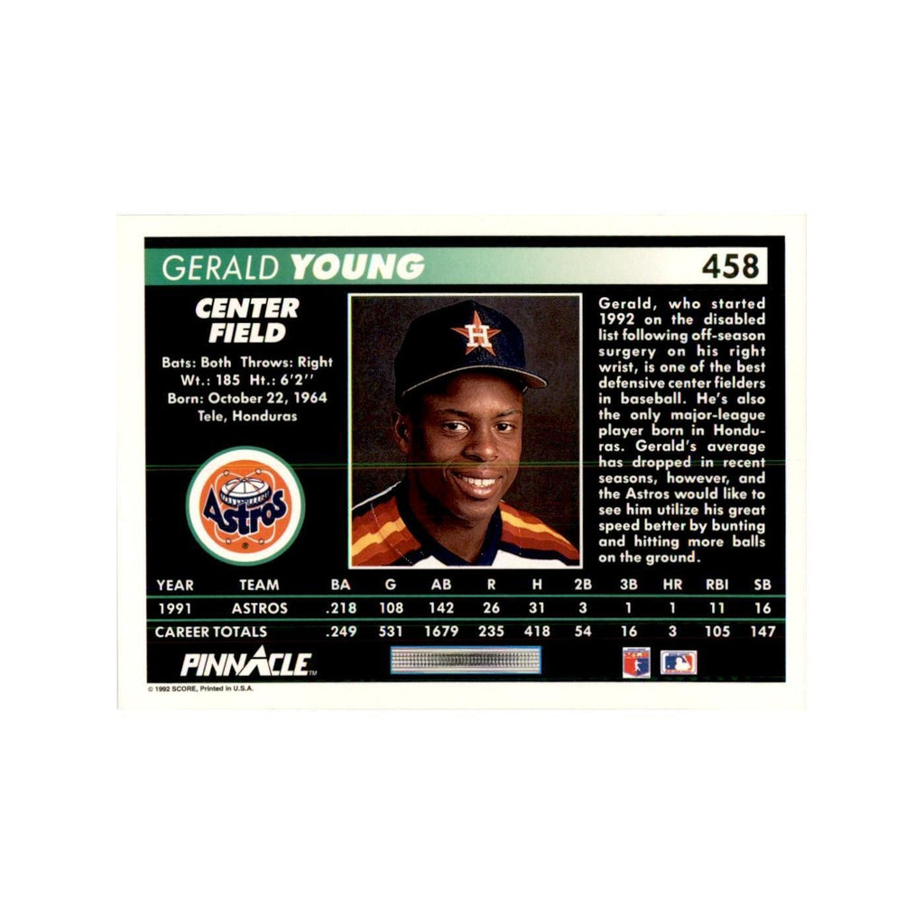 1992 Pinnacle Gerald Young Baseball Cards #458