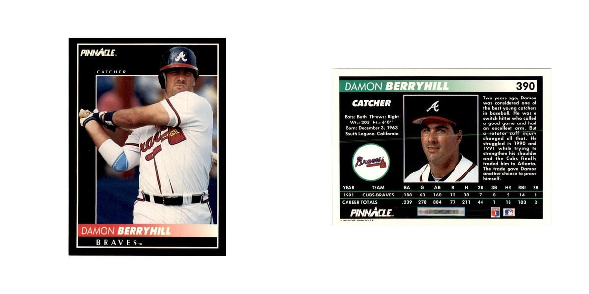 1992 Pinnacle Damon Berryhill Baseball Cards #390