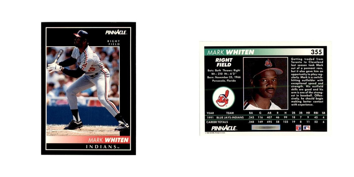 1992 Pinnacle Mark Whiten Baseball Cards #355