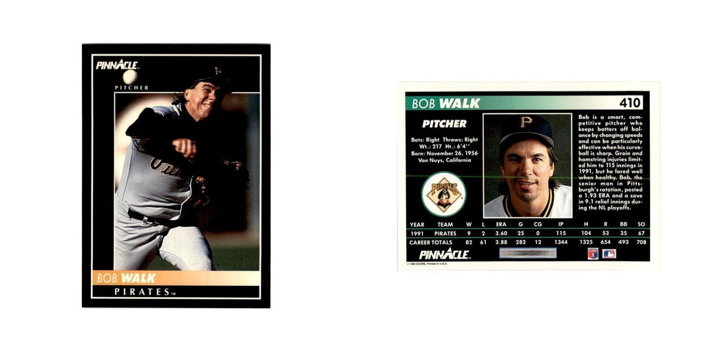 1992 Pinnacle Bob Walk Baseball Cards #410