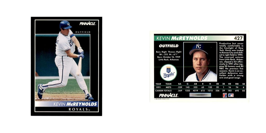 1992 Pinnacle Kevin McReynolds Baseball Cards #427