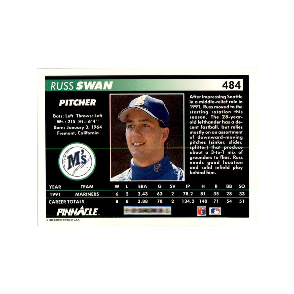 1992 Pinnacle Russ Swan Baseball Cards #484