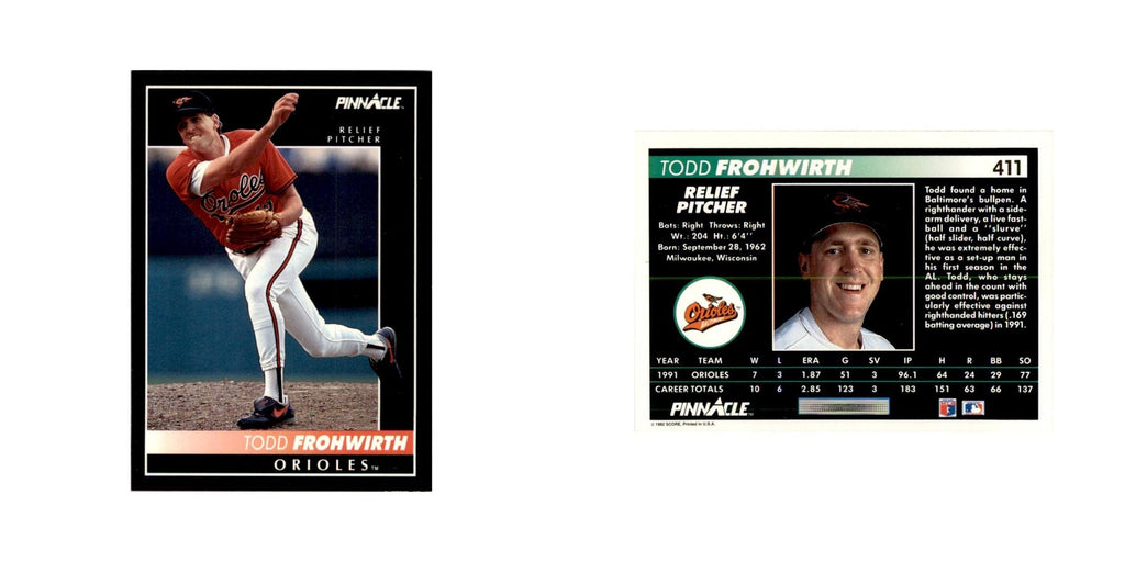 1992 Pinnacle Todd Frohwirth Baseball Cards #411
