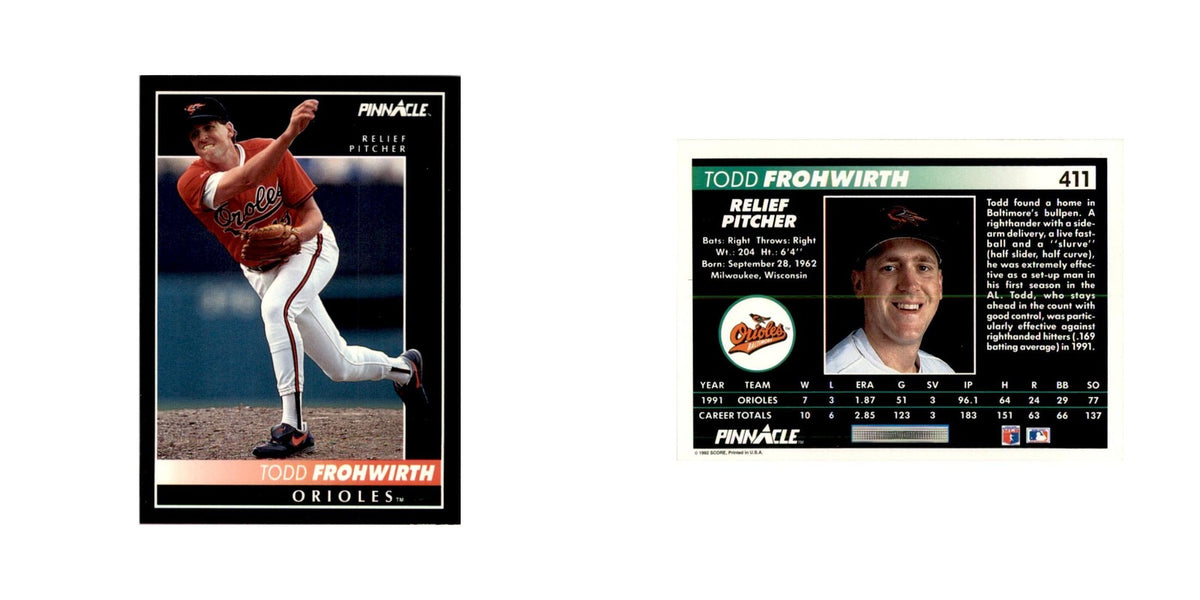 1992 Pinnacle Todd Frohwirth Baseball Cards #411
