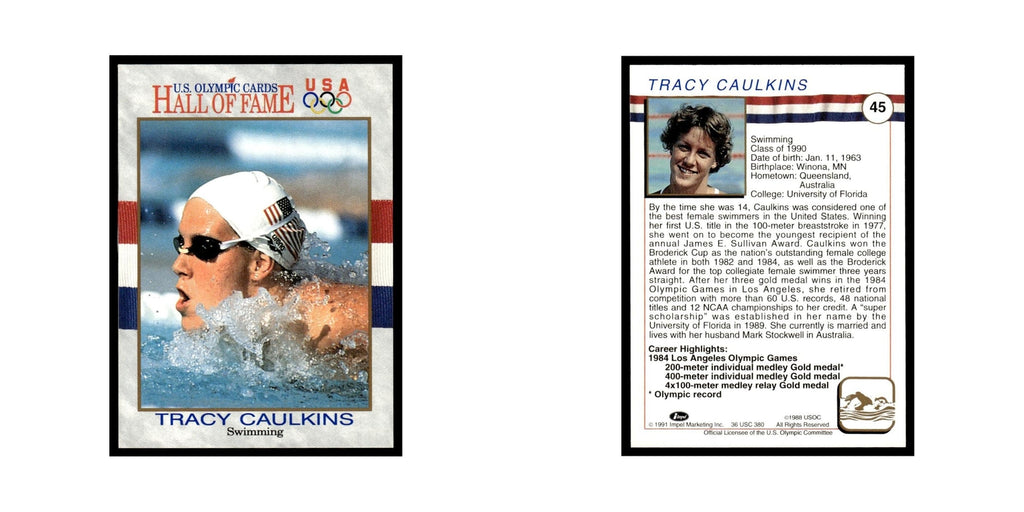 Tracy Caulkins 1991 Impel US Olympic Hall Of Fame #45 Baseball Card NM
