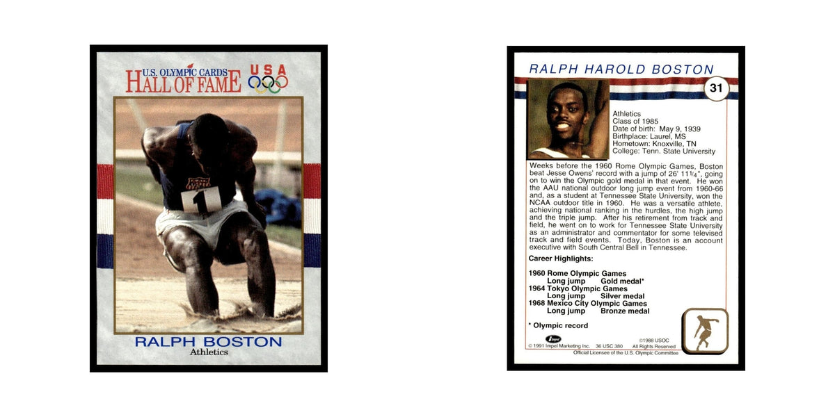 Ralph Boston 1991 Impel US Olympic Hall Of Fame #31 Baseball Card NM