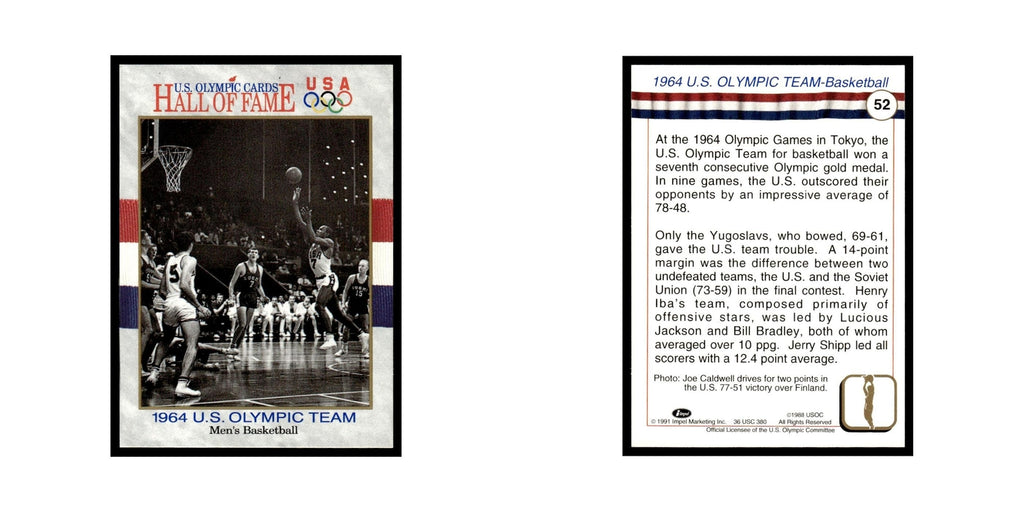 1964 Team Men's Basketball 1991 Impel US Olympic Hall Of Fame #52 NM