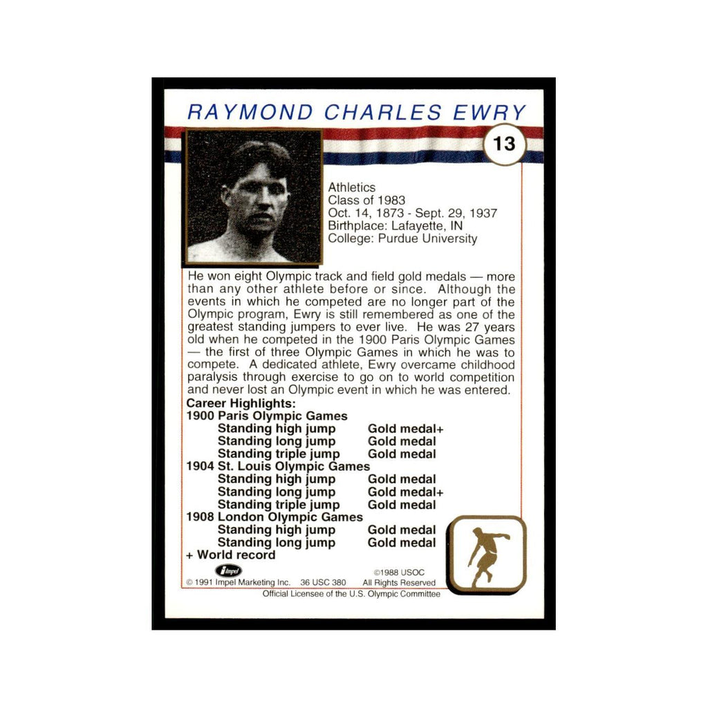 Ray Ewry 1991 Impel US Olympic Hall Of Fame #13 Baseball Card NM