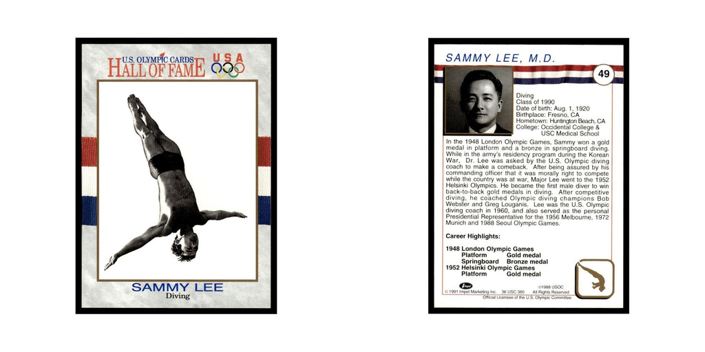 Sammy Lee 1991 Impel US Olympic Hall Of Fame #49 Baseball Card NM