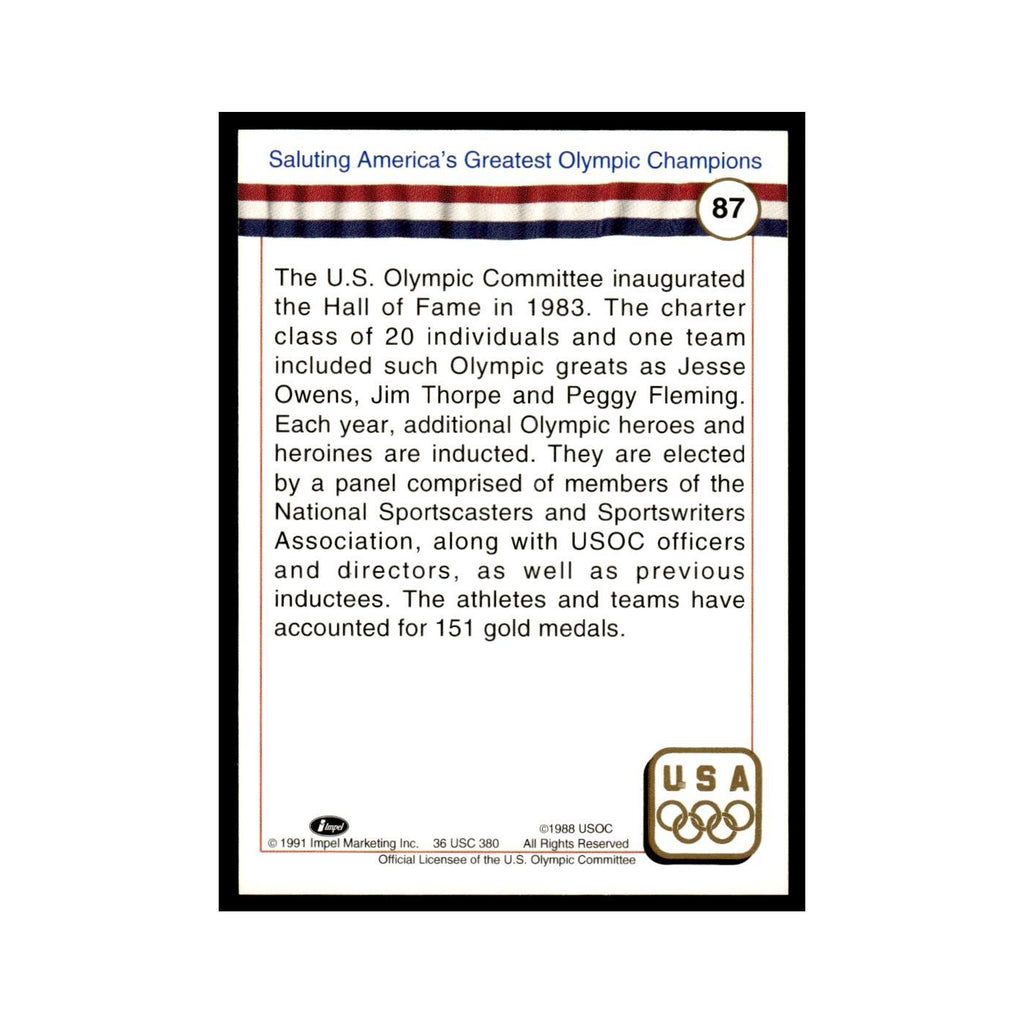Saluting America's Greatest 1991 Impel US Olympic Hall Of Fame #87 NM