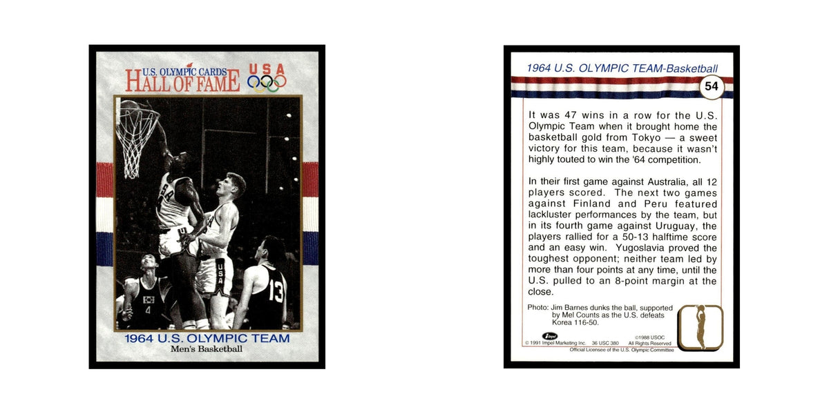 1964 Team Men's Basketball 1991 Impel US Olympic Hall Of Fame #54 NM