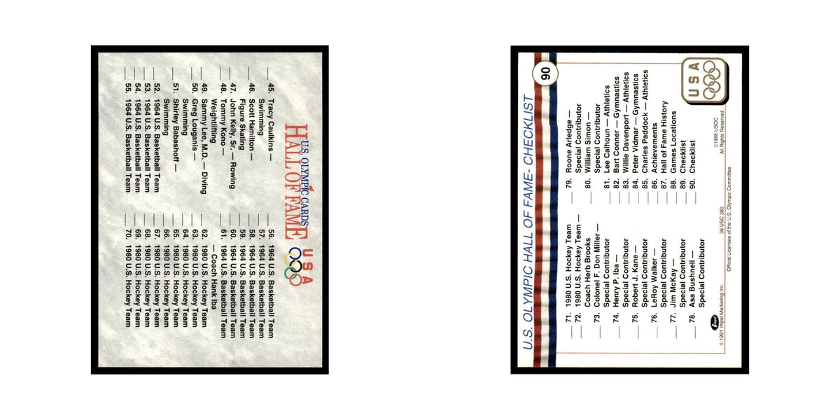 Checklist 45-90 1991 Impel US Olympic Hall Of Fame #90 Baseball Card NM