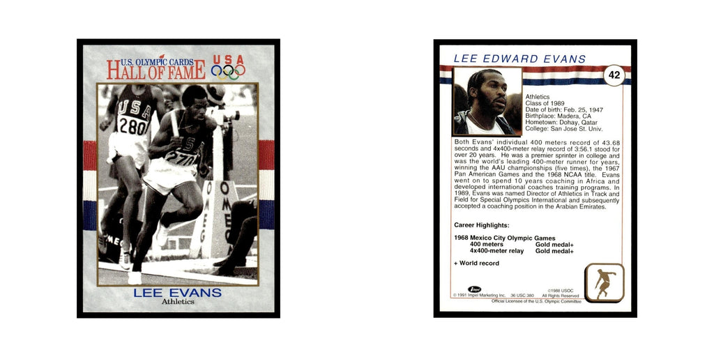 Lee Evans 1991 Impel US Olympic Hall Of Fame #42 Baseball Card NM