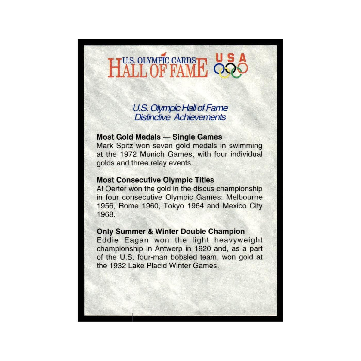 Distinctive Achievements 1991 Impel US Olympic Hall Of Fame #86 Baseball Card NM