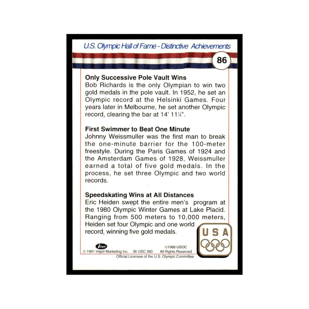 Distinctive Achievements 1991 Impel US Olympic Hall Of Fame #86 Baseball Card NM