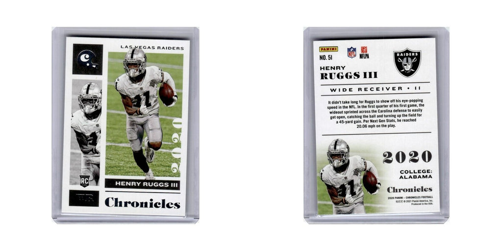 Henry Ruggs III Rookie 2020 Panini Chronicles #51 Las Vegas Raiders NM