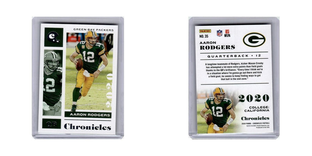Aaron Rodgers 2020 Panini Chronicles #35 Green Bay Packers Football Card NM