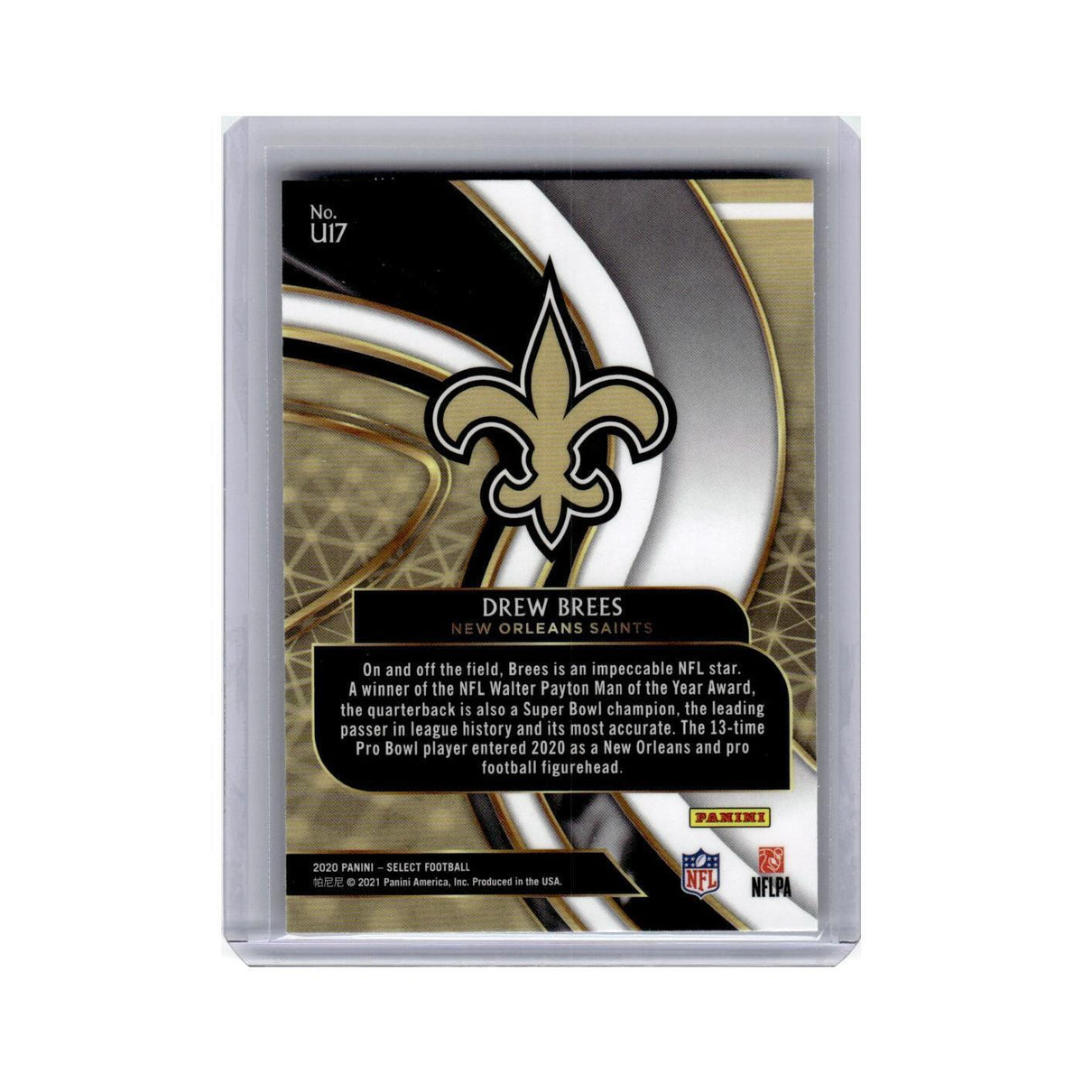 Drew Brees 2020 Panini Select Unbreakable #U17 New Orleans Saints NM