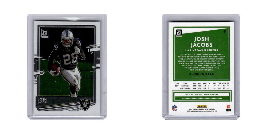 Josh Jacobs 2020 Donruss Optic #52 Las Vegas Raiders Football Card NM