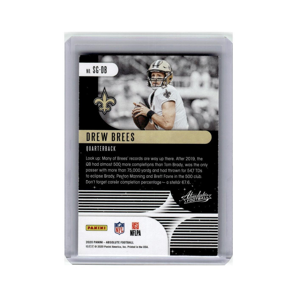 Drew Brees 2020 Panini Absolute Star Gazing #SG-DB New Orleans Saints NM