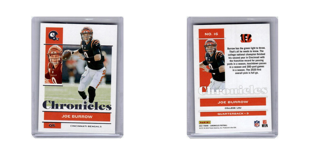 Joe Burrow 2021 Panini Chronicles #16 Cincinnati Bengals Football Card NM