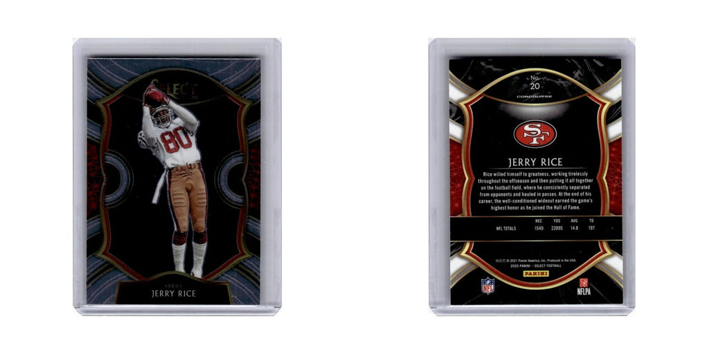 Jerry Rice 2020 Panini Select #20 San Francisco 49ers Football Card NM