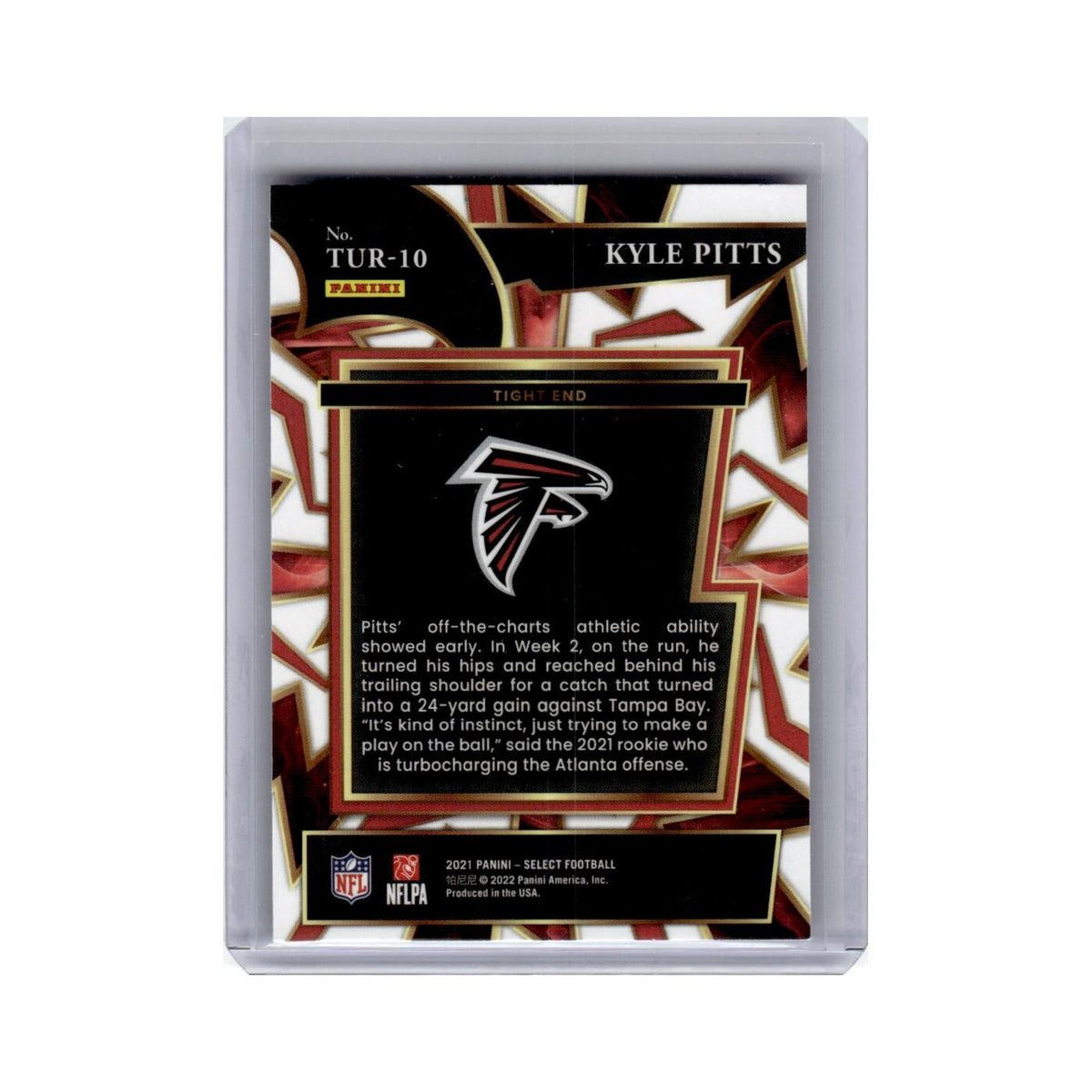 Kyle Pitts 2021 Panini Select Turbocharged #TUR-10 Atlanta Falcons NM