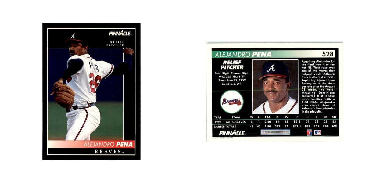 1992 Pinnacle Alejandro Pena Baseball Cards #528