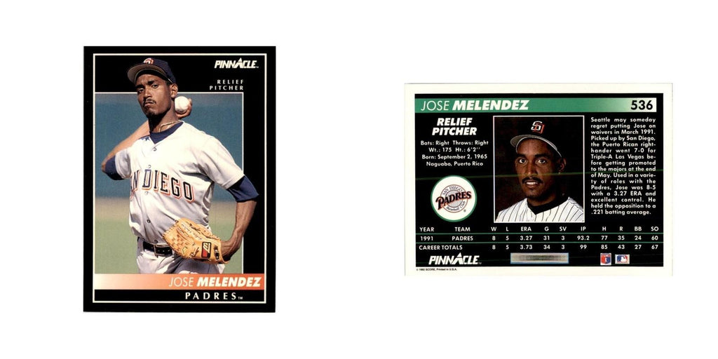 1992 Pinnacle Jose Melendez Baseball Cards #536