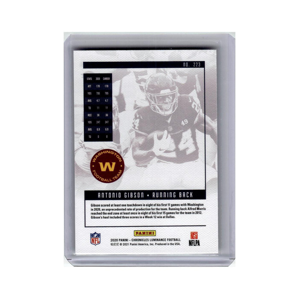 Antonio Gibson Rookie 2020 Panini Chronicles Luminance #223 Washington NM