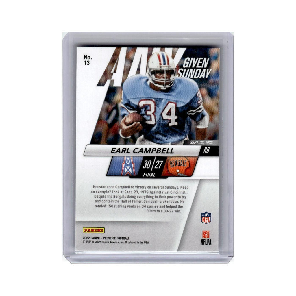 Earl Campbell 2022 Panini Prestige Any Given Sunday #13 Houston Oilers NM