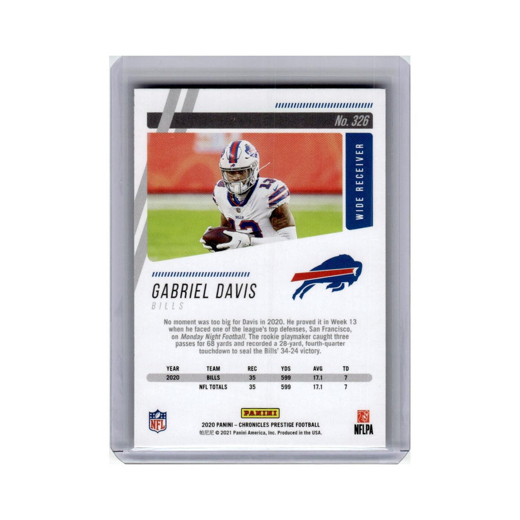 Gabriel Davis Rookie 2020 Panini Chronicles Prestige Rookies #326 Bills NM