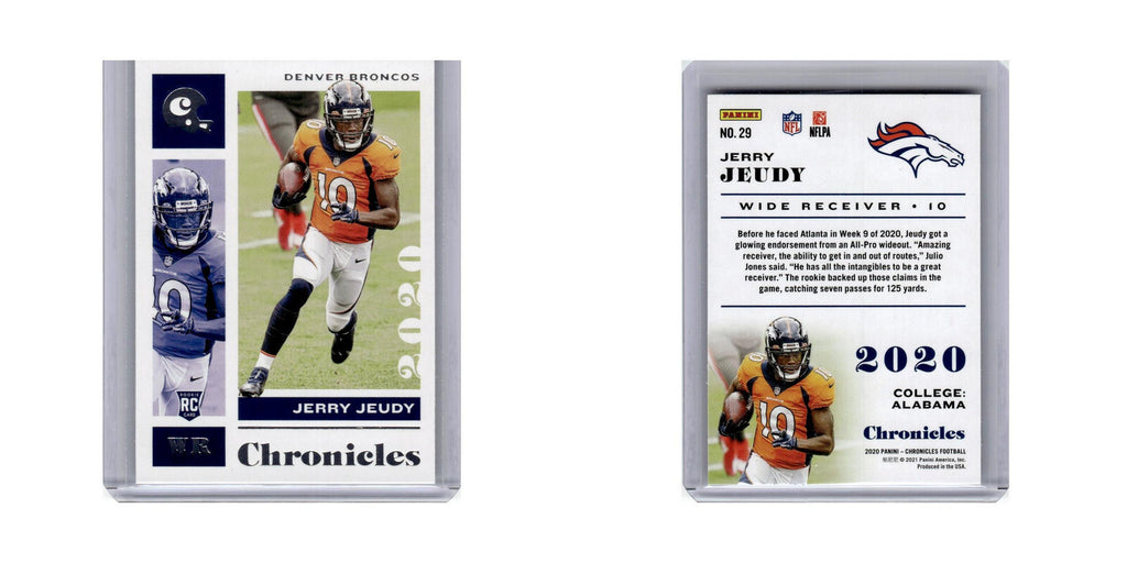 Jerry Jeudy Rookie 2021 Panini Chronicles #29 Denver Broncos Football Card NM