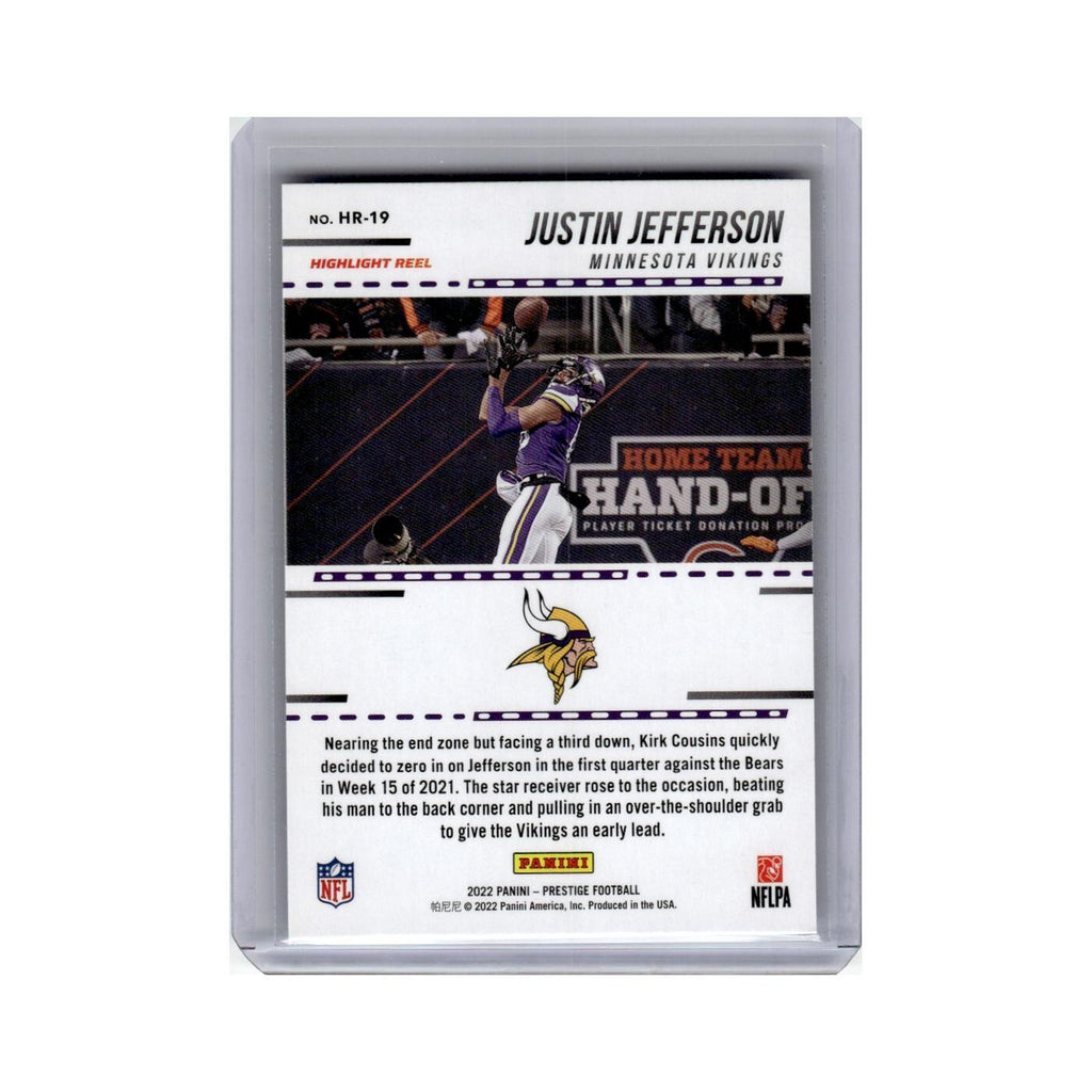 Justin Jefferson 2022 Panini Prestige Highlight Reel #HR-19 Minnesota Vikings NM