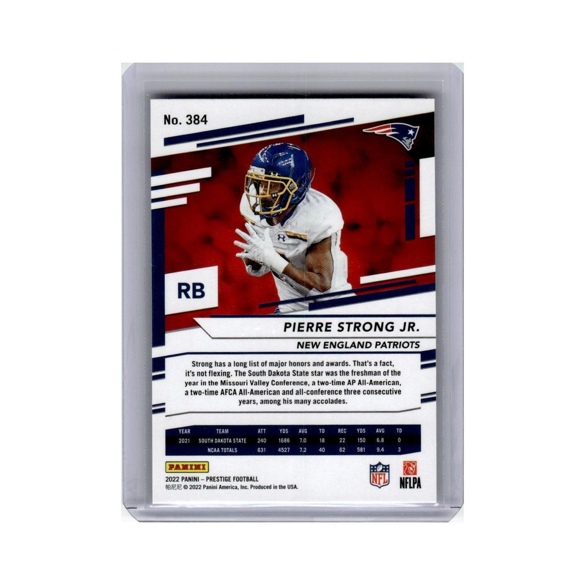 Pierre Strong Jr. Rookie 2022 Panini Prestige #384 New England Patriots NM